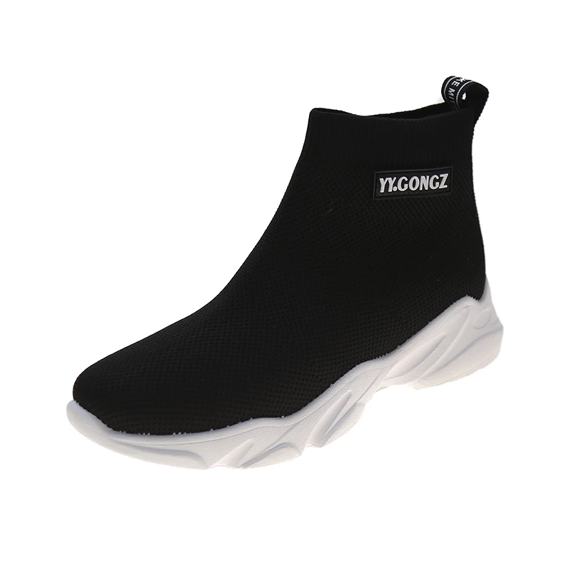 

High-top socks shoes women's 2021 spring and summer new breathable knitted mesh elastic soft sole casual sports shoes tide