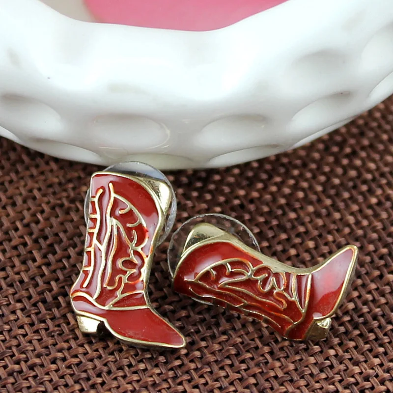 Женские ботинки на высоком каблуке с эмалью красные | Украшения и аксессуары