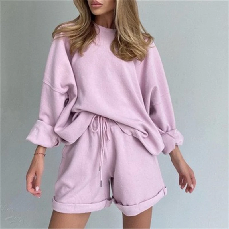 

Casual T Shirts Sets Women Summer Short Sleeve Top Shorts Suit Soft Comfortable and Simple Female Two Piece Set Casual Outfit