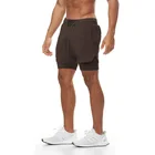 Шорты мужские спортивные двухслойные, дышащие однотонные, пять точек, с подвесным полотенцем, для фитнеса и бега, 2021