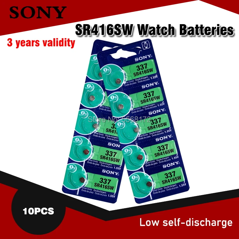 10 шт. SONY оригинальные новые часы батарея 337 SR416SW серебро 1 55 V Кнопка для swatch