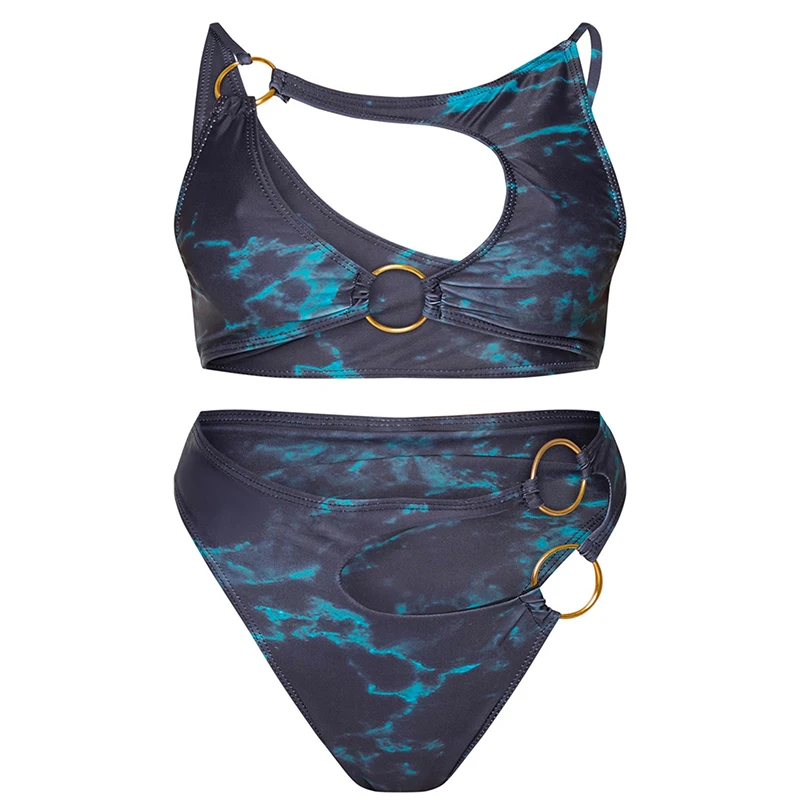 

stitching Hollow Lace-Up Cover Ups Bikini Set Women Cross Sexy Beachwear Bathing Suit Female Padded Swimwear Bikinis 2021 Summer
