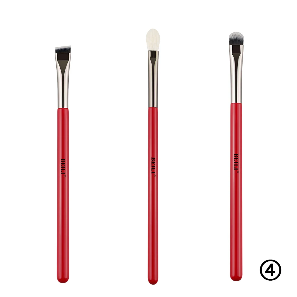 kit 3 BEILI Amber 3 шт. Профессиональный набор кистей для макияжа глаз кисть для теней Косметика Тени для век подводка для бровей натуральные волосы макияж - Handle Color: kit 3