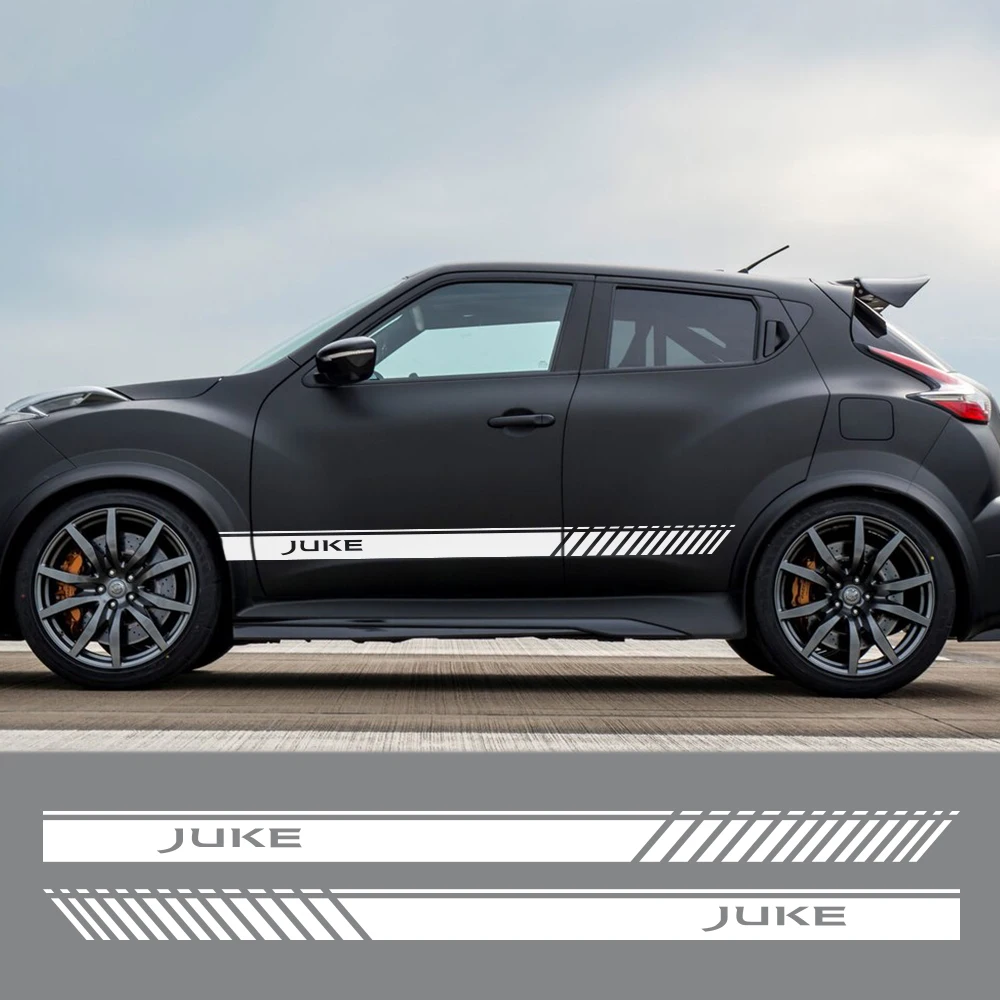2 шт. автомобильный боковой двери юбка виниловая полоски наклейки для Nissan Juke Авто