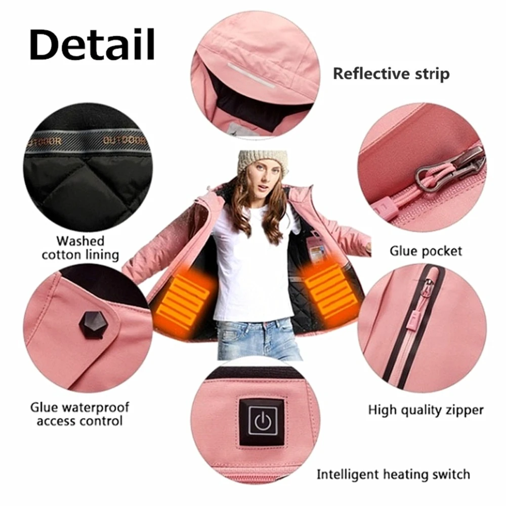 MAIJION мужские и женские зимние куртки с подогревом пуховые хлопковые для пеших