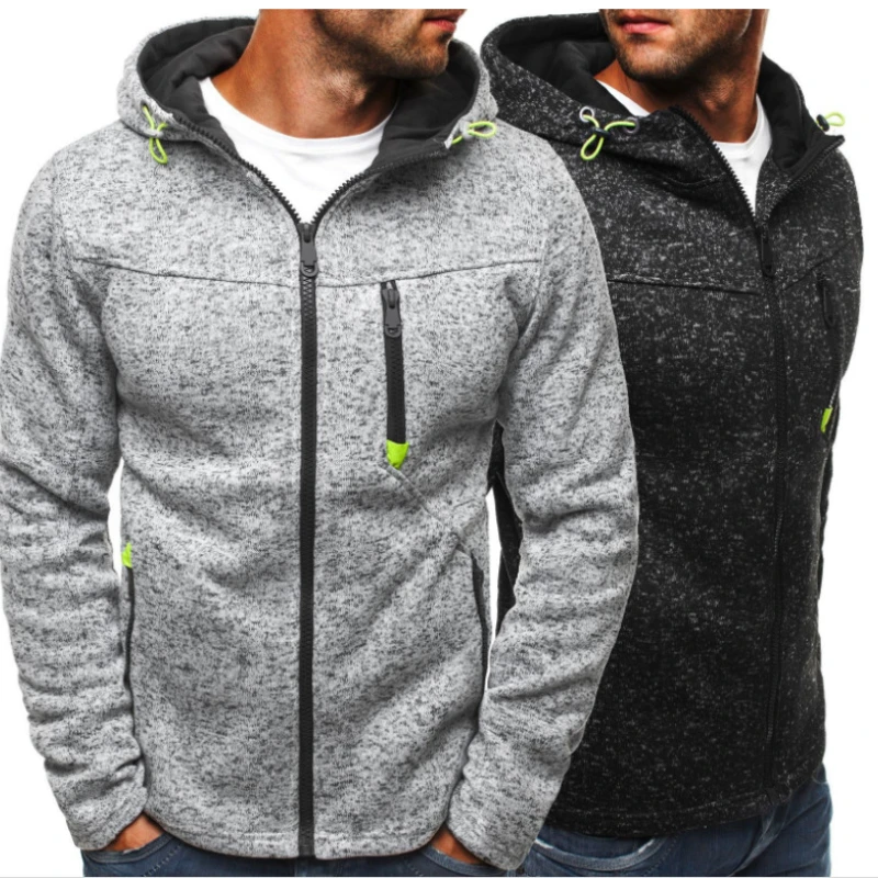 

Men's Print Hoodies Casual Pullover Hoody Sweatshirt Jacquard Hooded Jacket Fleece Cardigan Hooded Motorcycle Coat