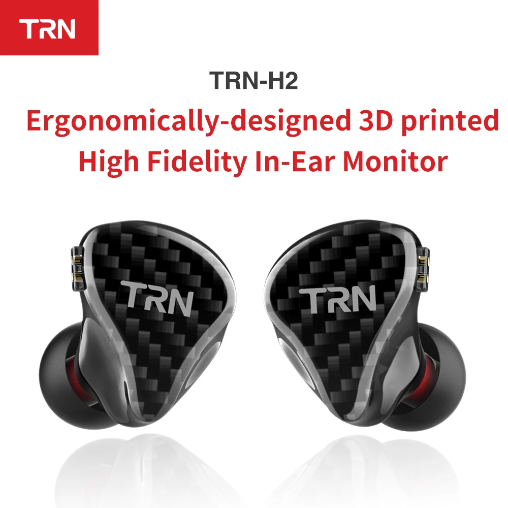 TRN H2 Hi Fi наушники вкладыши с динамическим приводом и монитором спортивные для