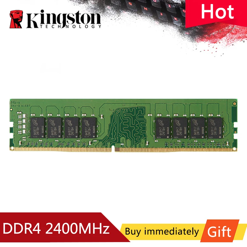 Оперативная память Kingston 4 Гб 2400 МГц DDR4 CL17 KVR24N17S6/4-SP Memoria 1 2 в Pin 8 ГБ 16 для настольных