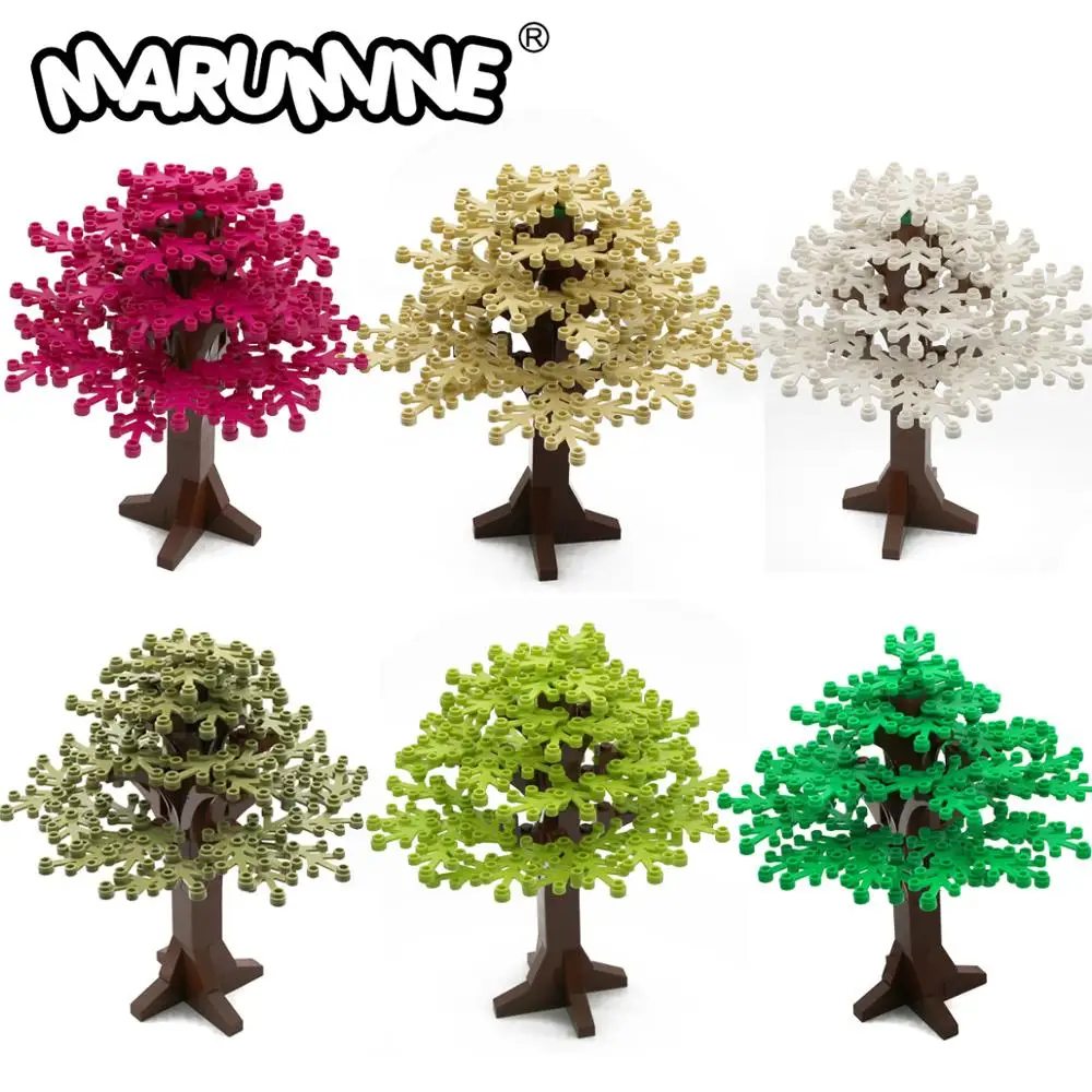 MARUMINE 90 шт Строительные кирпичи наборы деревьев для DIY просветить блоки природных