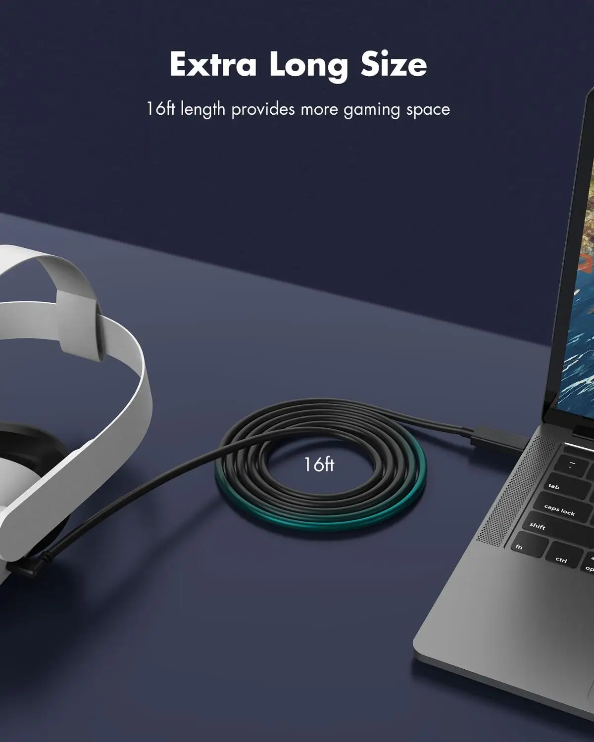 Киви дизайн обновление 16 футов (5 м) USB3.0 для Тип C Quest Соединительный кабель Высокое