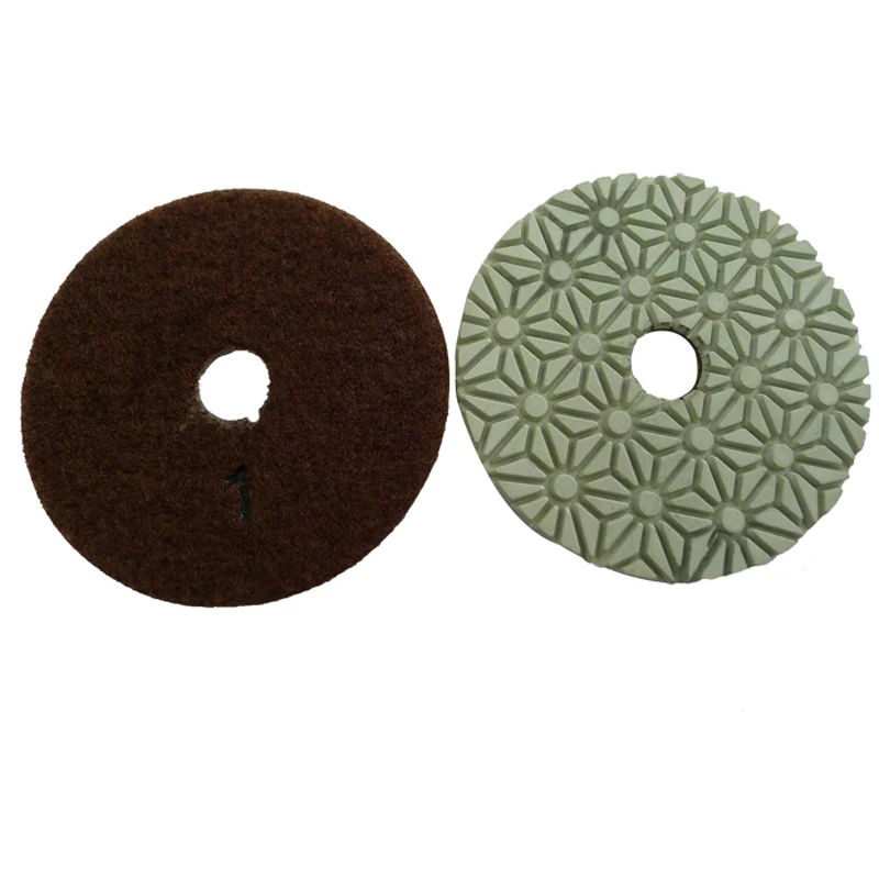 4 дюйма 3 StepPolishing колодки гибкие алмазные для Мрамор гранитная керамическая