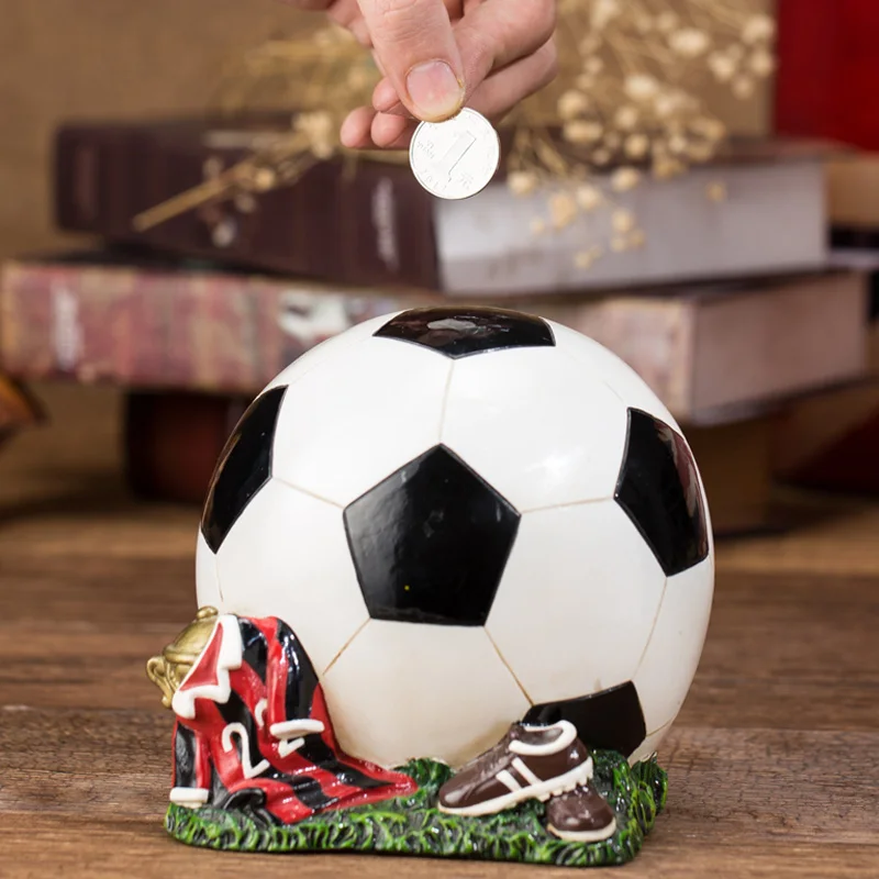 Football piggy bank Креативный Копилка Кубок мира по футболу мяч полимерная Копилка в виде поросенка личность мальчик взрослый меняйте монета фестиваль подарок - Цвет: Football piggy bank