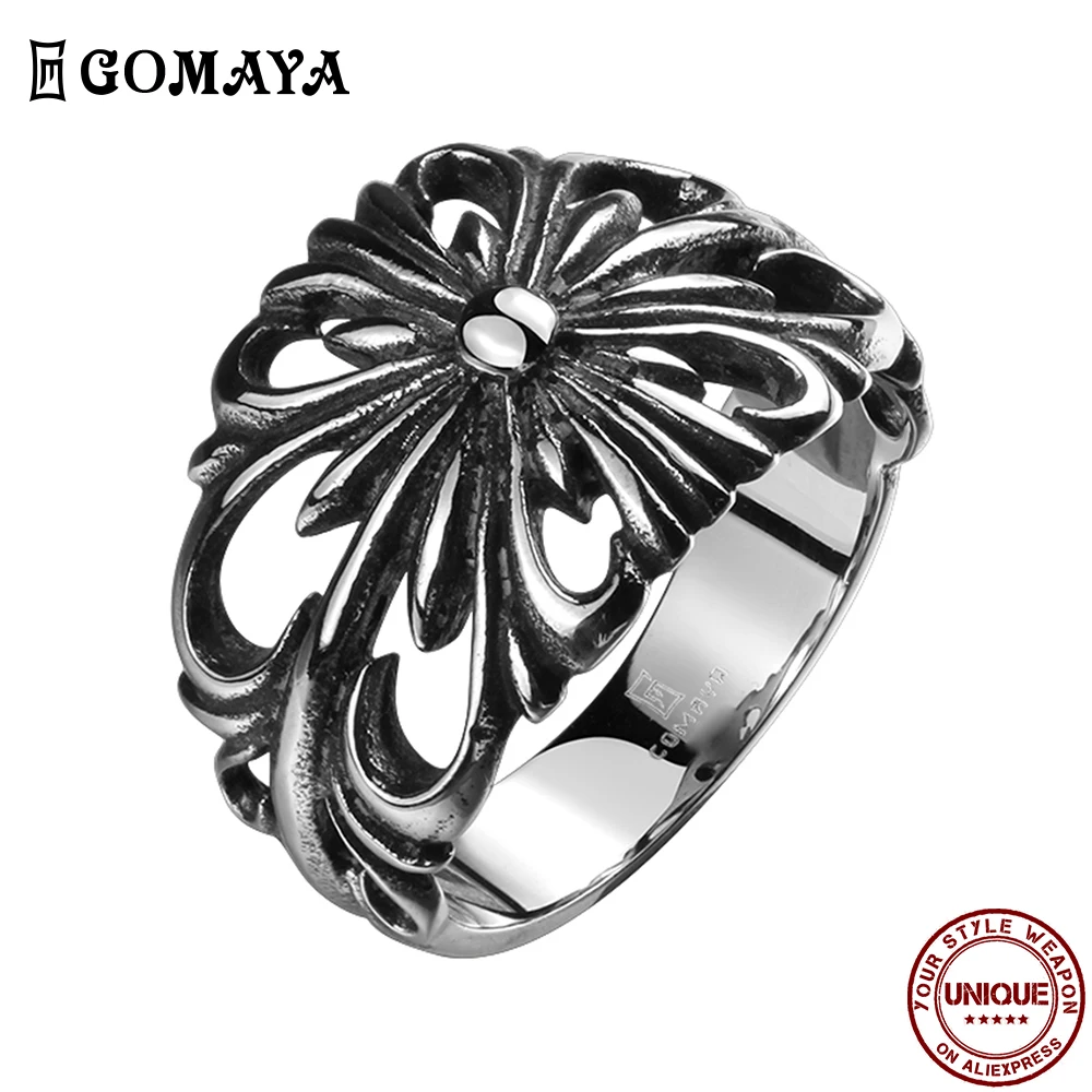 

GOMAYA 316L Stainless Steel Ring For Men And Women Wholesale Top Quality Fashion Vintage Rings Punk Rocker Figure Jewelry Unisex