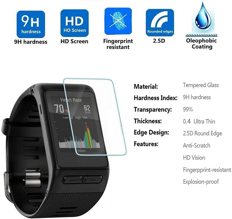 Защитное стекло для смарт-часов Garmin Vivoactive HR 2/4/6 шт. | Электроника