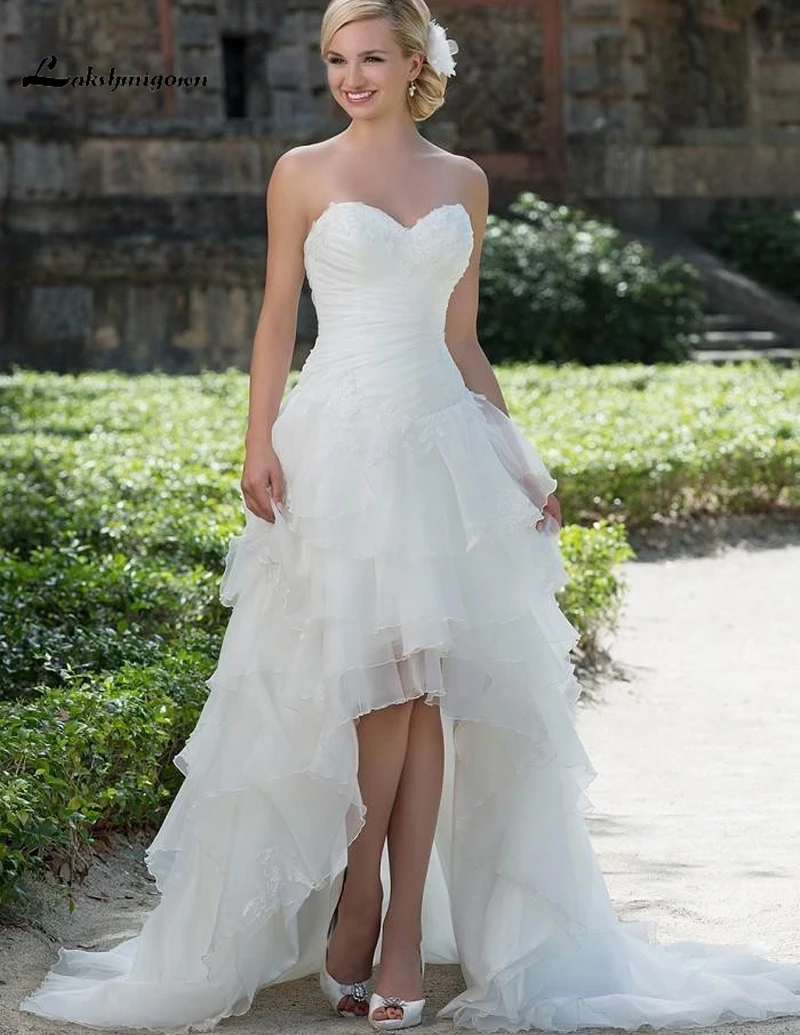 Милый корсет высокие и низкие свадебные платья индивидуальные аппликации из