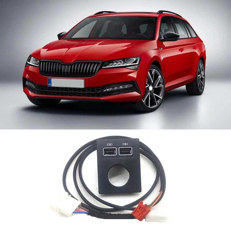 

Car Rear Seats USB Socket Armerst USB Adapter for Skoda Superb III