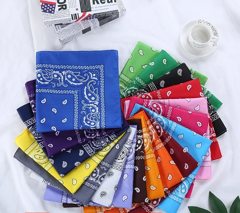 

Polyester cashew flower square scarf hip-hop square towel hairband tide sports printed headscarf women's fashion scarf neck