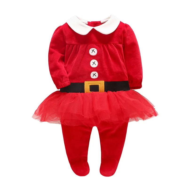 

New Children's Wear Christmas Baby Clothes Christmas Tree Belt Gauze Skirt Baby One-piece Creeper
