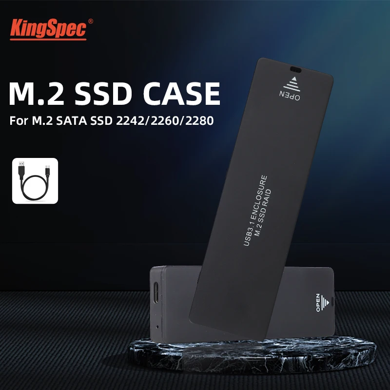 Корпус для внешнего жесткого диска M.2 NGFF (SATA), 2242/2260/2280 мм, поддержка разъема B - изображение