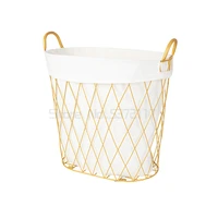 household gold dirty clothes basket bathroom dirty clothes storage basket iron light luxury laundry basket