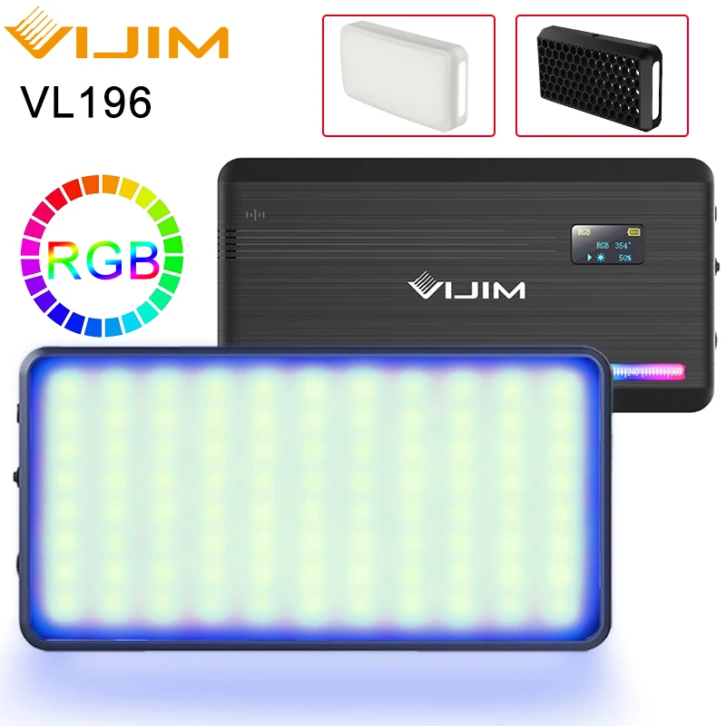 Полноцветная светодиодная лампа VIJIM VL196 2500K 9000K RGB для видеосъемки 3000 мА/ч