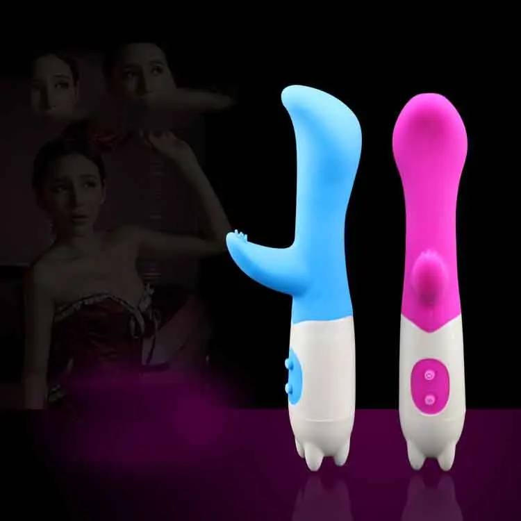 Силиконовая Вибрирующая Массажная палочка G point с двойным ударным стержнем