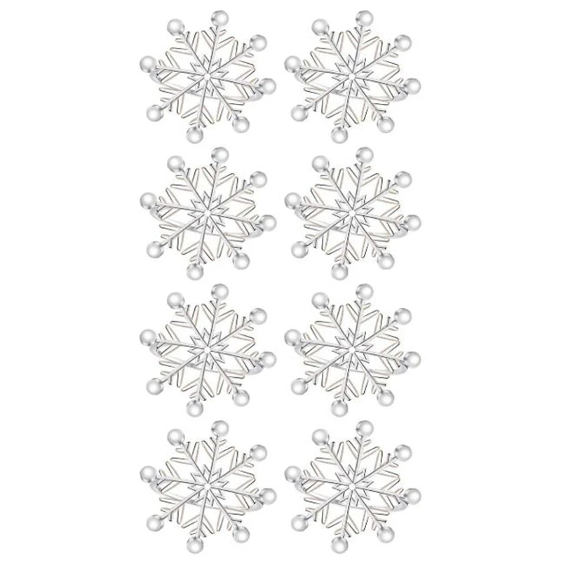 

8 Pcs Christmas Snowflake Napkin Rings,Napkin Holders Table Serviette Buckles Decoration for Dinning,Wedding,Family,Etc