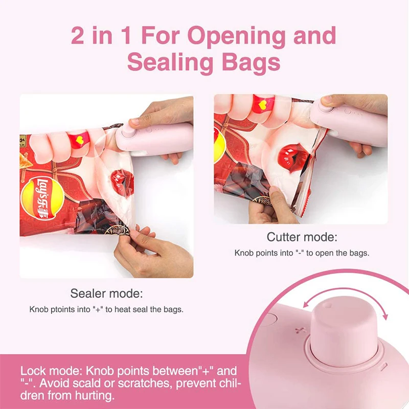 Portable Hand Pressure Heat Bag Sealing Machine Food Storage Clip Handy Sticker And Seal For Snack Kitchen Accessories | Дом и сад