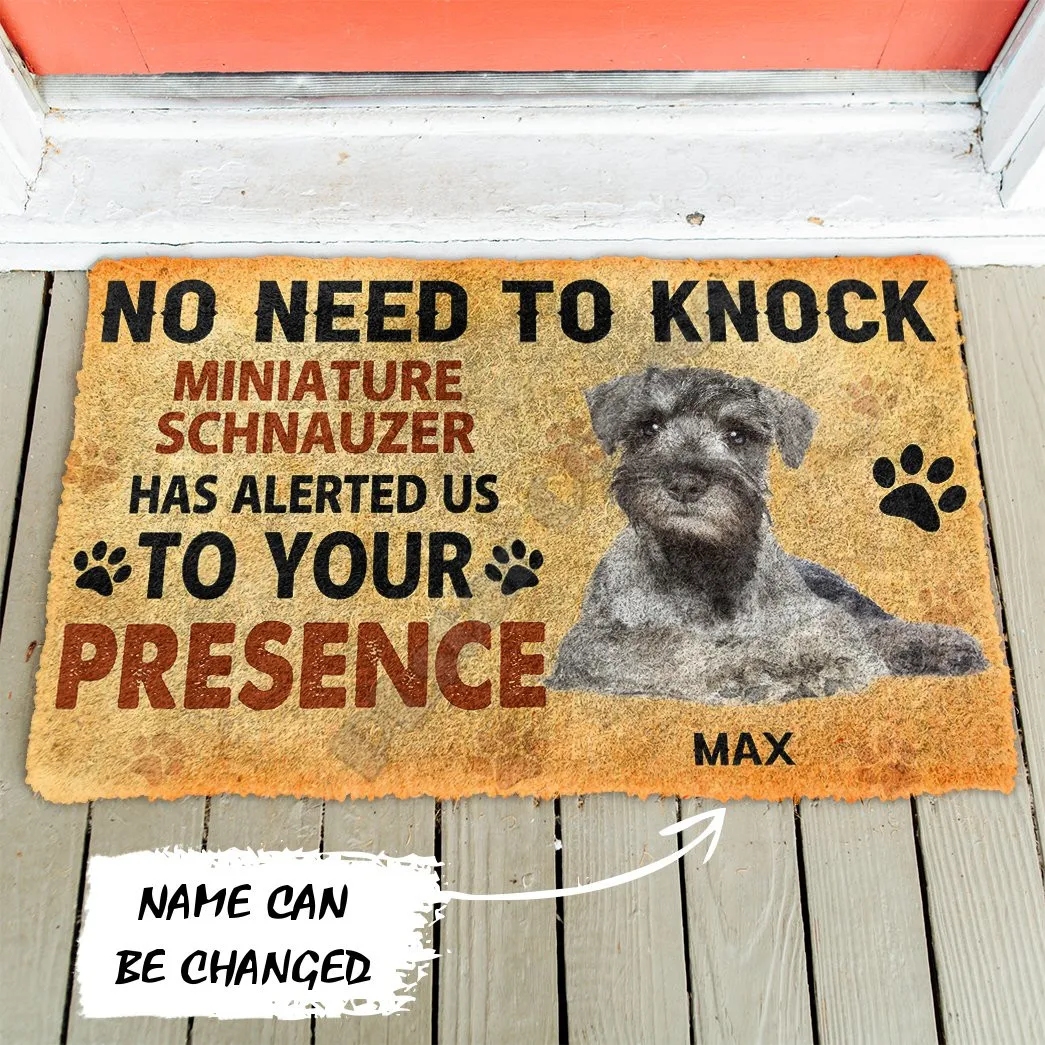 

3D No Need To Knock Doberman Pinscher Dog Custom Name Doormat Non Slip Door Floor Mats Decor Porch Doormat