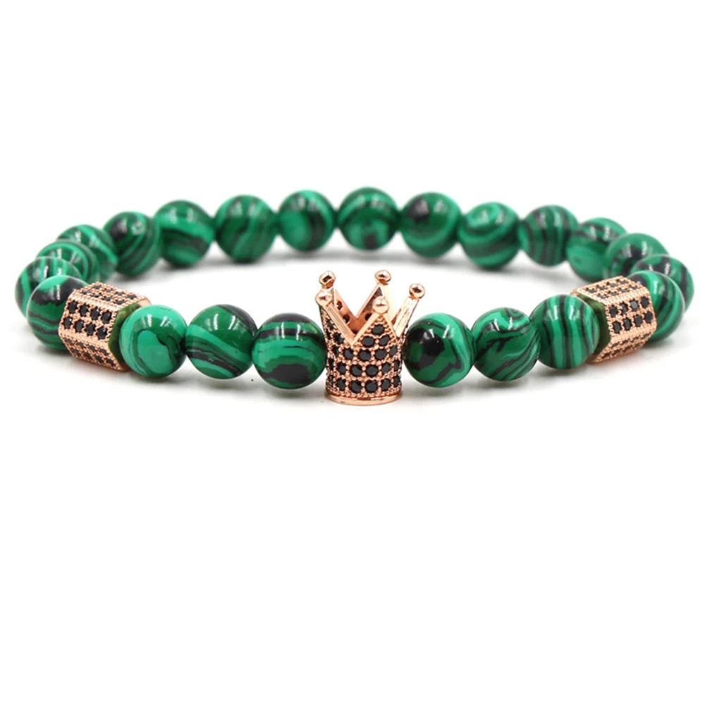 Популярные модели браслетов из натурального камня с микро цирконием для женщин и