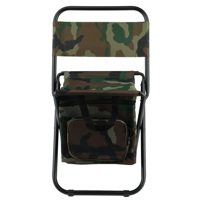 

Lightweight Backrest Stool Compact Folding Chair Seat with Cooler Bag for Fishing, Hiking,Supports 225 Lbs