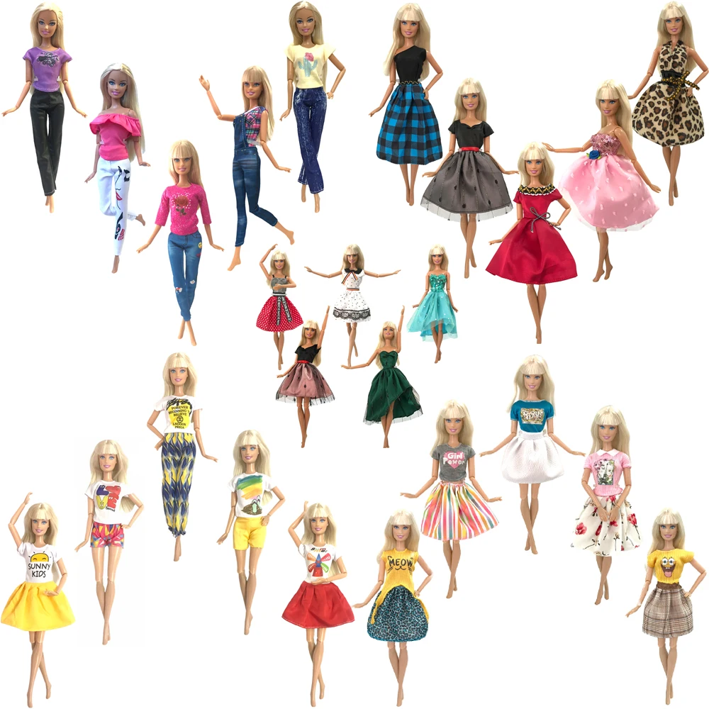 

NK 5 Pcs/Set Mix Doll Noble Dress Beautiful Handmade Party Clothes Top Fashion For Barbie Accessories Doll Child Girl Gift JJ