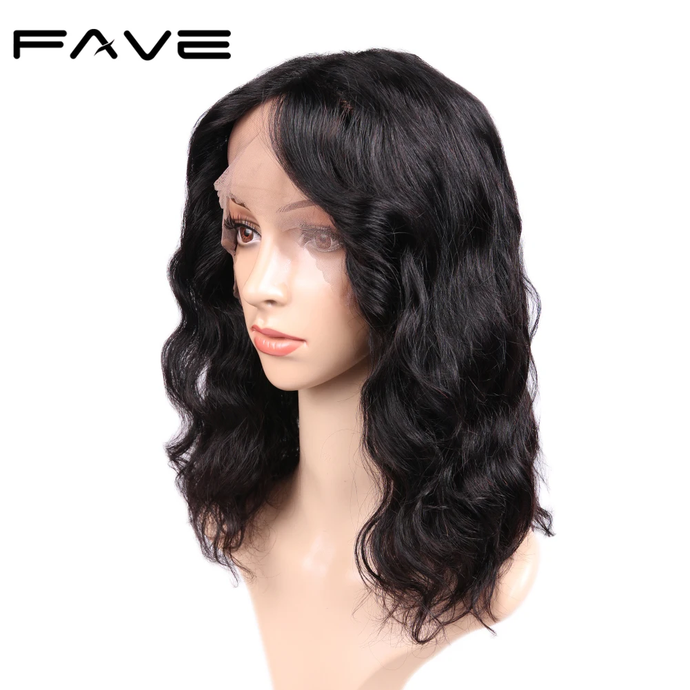 FAVE парики на кружеве натуральные волнистые предварительно выщипанные