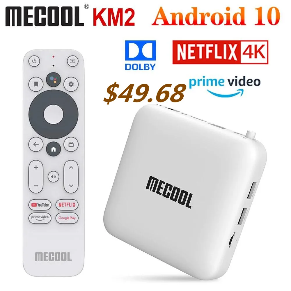 

Mecool KM2 4K Android TV Box For Netflix Amlogic S905X2 2GB DDR4 USB3.0 SPDIF 100M LAN WiFi Prime Video HDR 10 Widevine L1 TVBOX