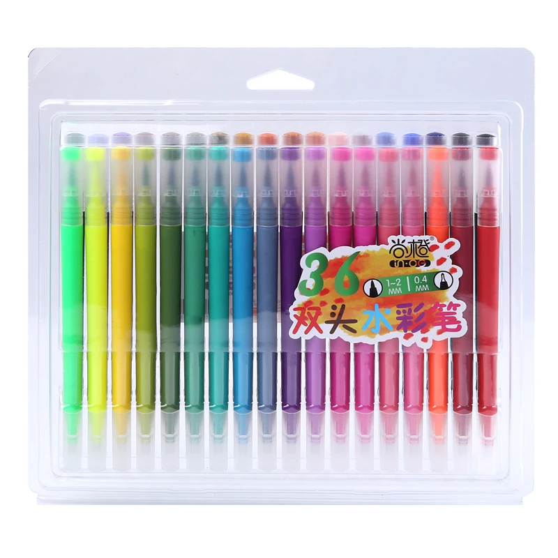 36 Colors 100 цветов, двойной наконечник, ручка для кистей, кончик для кистей и кончик для кистей, маркеры для рисования, раскрашивания, художественные канцелярские принадлежности - Цвет: 36 Colors