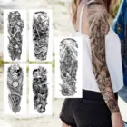 Временные татуировки для женщин, мужчин, Татуировка рукав, реалистичные, имитация розы, черепа, голубей, татуировки, сексуальные, на всю руку, моющиеся, большие