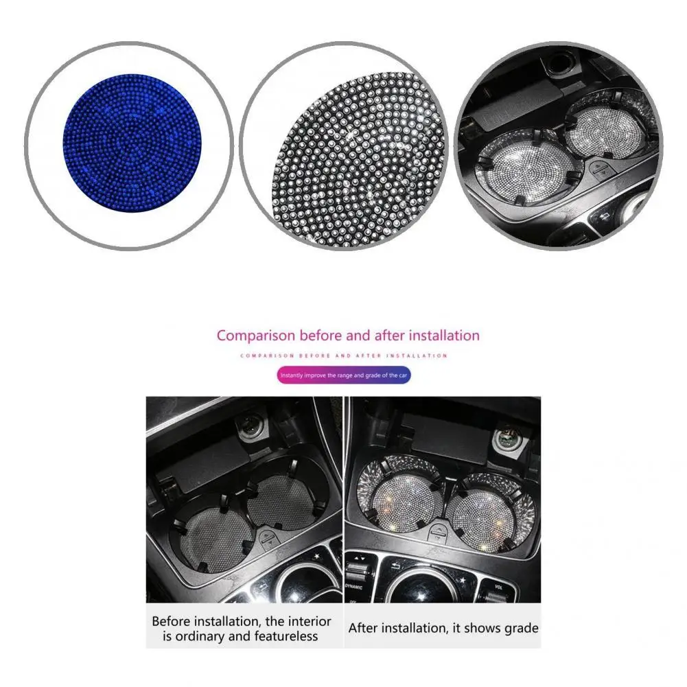 

Practical Car Cup Pad Anti-scratch Soft Car Coaster Thick Rhinestone Car Coaster for Home Car Coaster