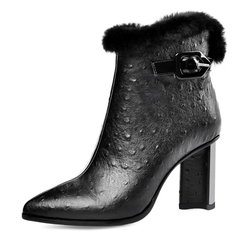 Женские ботильоны из натуральной кожи на молнии FEDONAS вечерние теплые ботинки