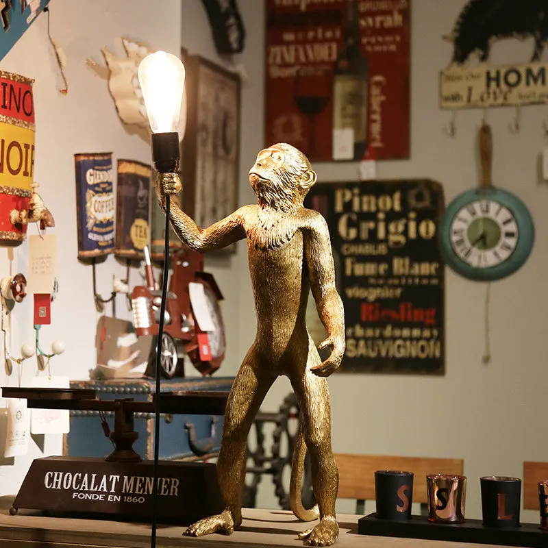 

Nordic Vintage Hemp Rope Seletti Monkey Lamp Monkey Lamp Resin Monkey Lamp Rope Seletti Hanging Monkey Lamp Loft Decor Fi