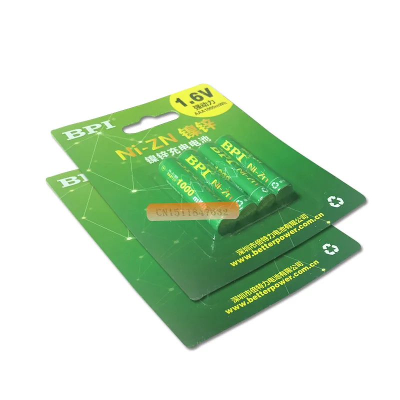4 шт./лот Оригинальный Новый BPI AAA 1000mWh 1 6 в 5 NI Zn NIZN aaa низкий саморазряд