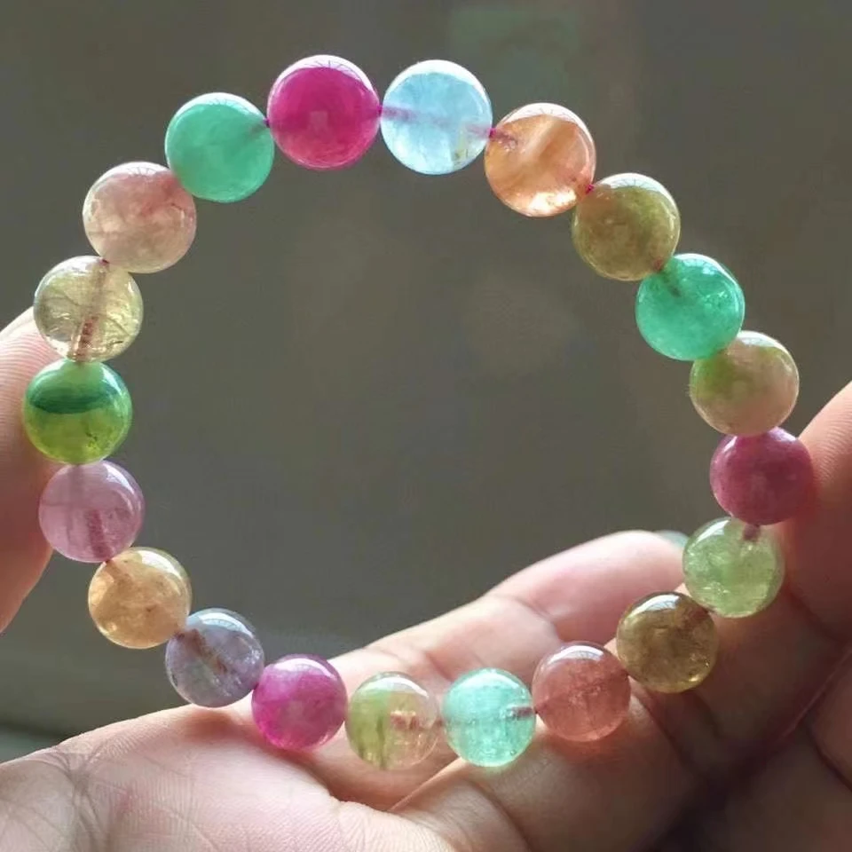 

Браслет женский из натурального разноцветного турмалина, 9,5 мм