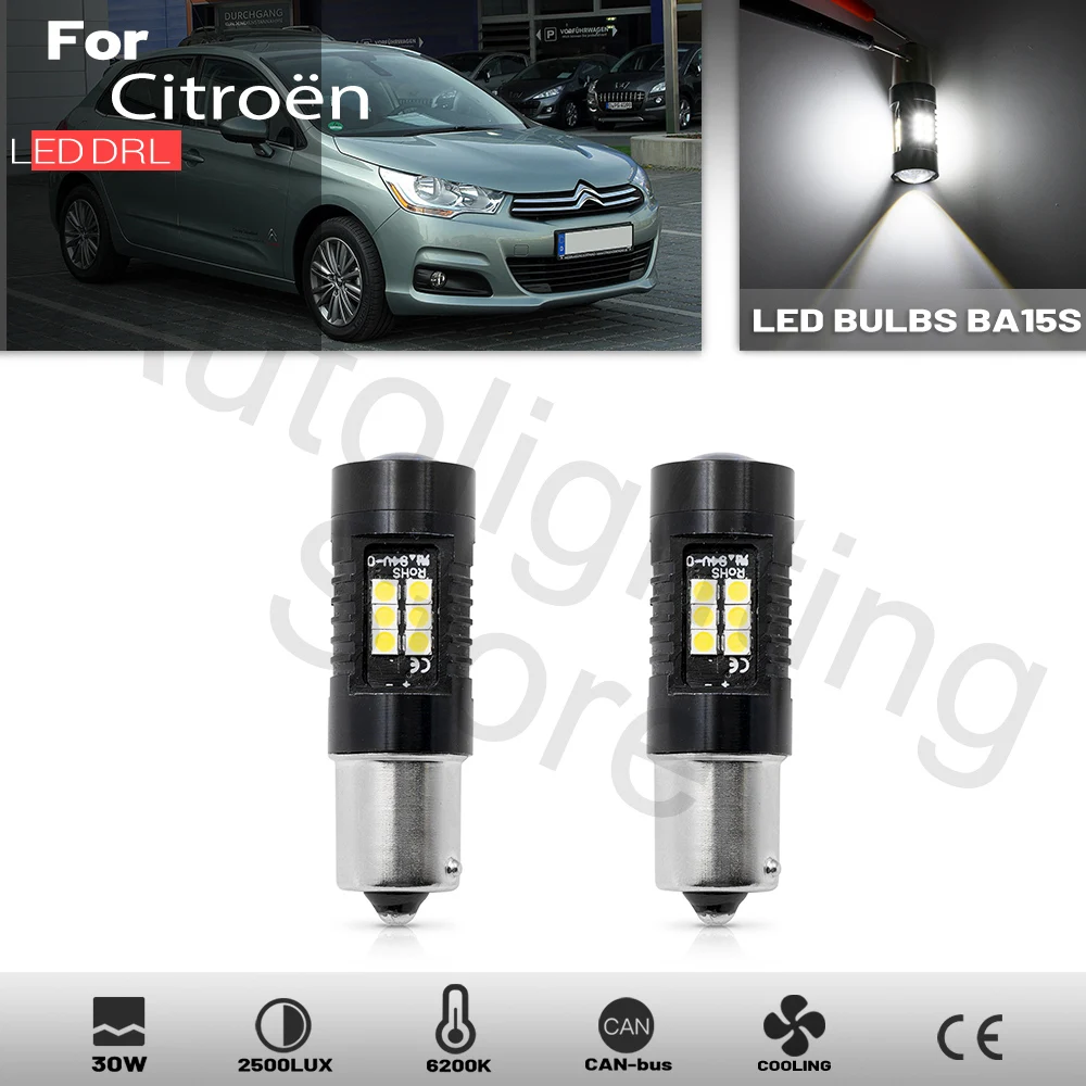 

Светодиодные лампы Canbus BA15S 1156 P21/5W для Citroen C4 ll MK2, 2 шт.