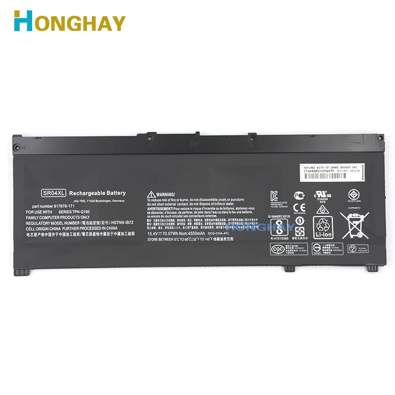 Аккумулятор для ноутбука Honghay SR04XL HP 15 CE cb dc CX задняя фотосессия 917724 855|Аккумуляторы