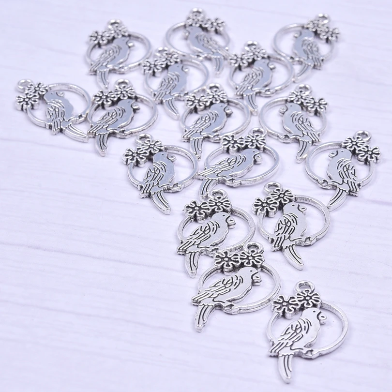 

20pcs Flower Birds Pendants For Jewelry Making Charm Bulk DIY Necklace Earring Anklets Materials Handmade Accessories Charm Gift