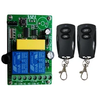 433mhz remote control switch for lightgarage door opener universal remote ac 220v 2ch relay receiver and controller