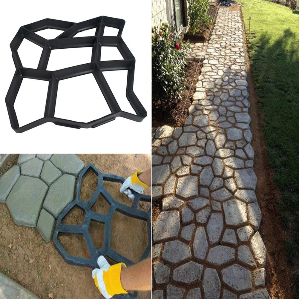 

Garden Walk Pavement Mold DIY Manually Paving Cement Brick Stone Road Concrete Molds Path Maker Reusable