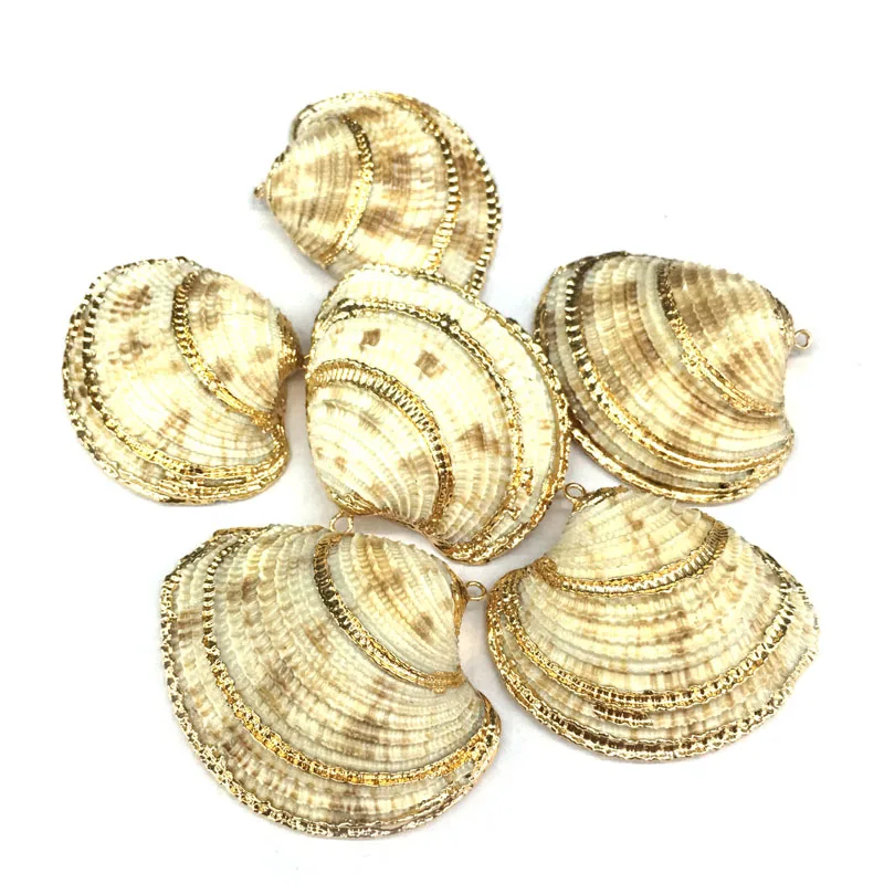 Подвески из натуральной ракушки веерообразные изысканные Подвески для изготовления ювелирных изделий DIY браслет ожерелья серьги аксессуары размер 50x45 мм
