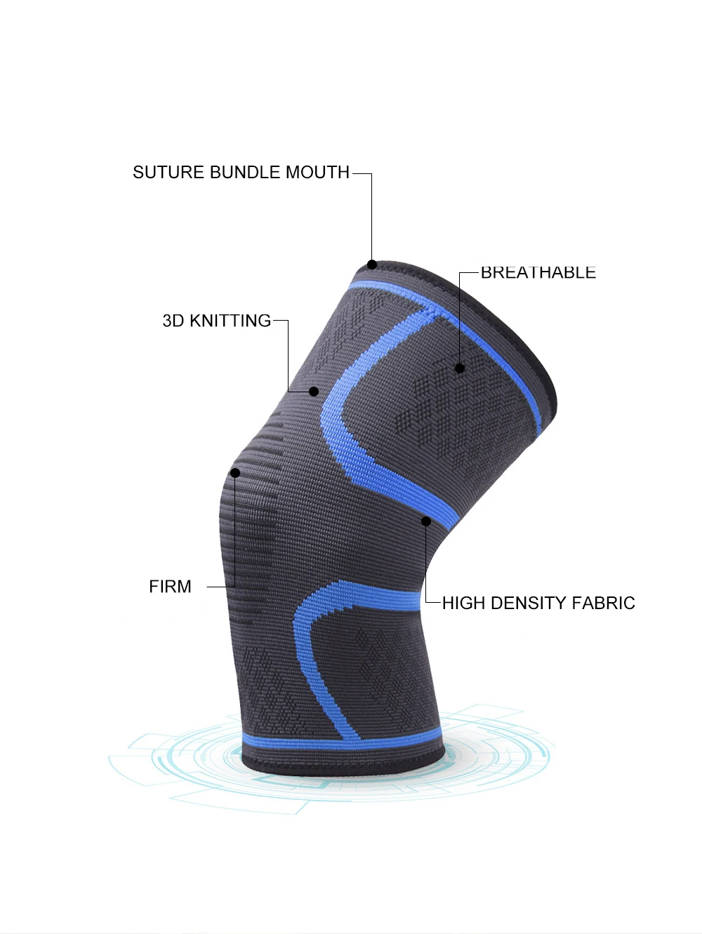 Facecozy 1 шт. эластичные наколенники нейлоновые спортивные фитнес наколенники зубчатые наколенники Поддержка бега Баскетбол чистящее средство для велосипеда