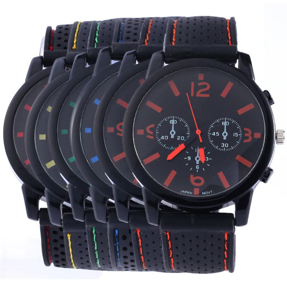 

Hot Fashion Cool Men's Watch Grand Touring Original Military Round Dial Silicone Strap Watches DO2