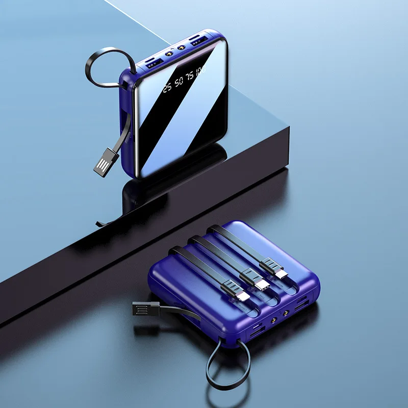 

5V 10000/20000mAh Mobile power Charger Fast charging Full screen mirror design Own line Creative Mini Custom LOGO